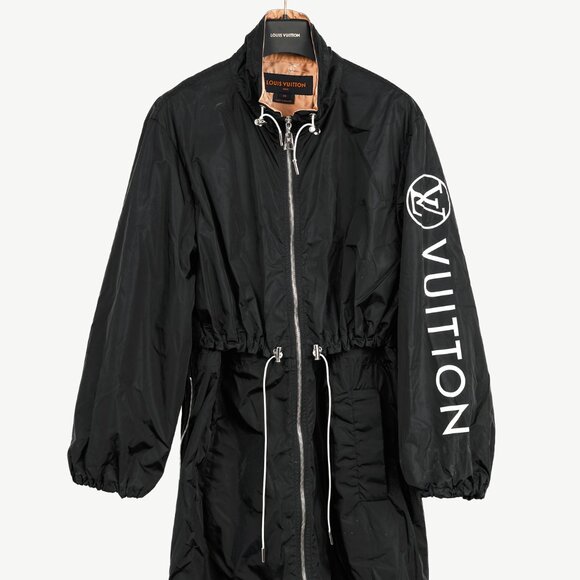 Louis Vuitton Noir Nylon Logo-Print Sporty Long Parka - Picture 2 of 16